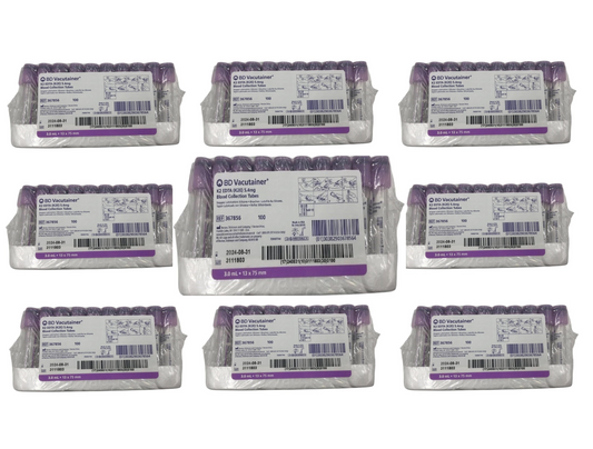 BD Vacutainer K2 EDTA (K2E) 3 ML 13x75mm Hemogram 10 Pack Total 1000 Units BD 367835