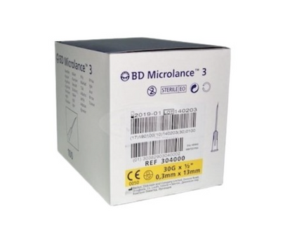 BD Microlance 3 Mesotherapy Needle - 30G 13mm 4 Pack 400 Units